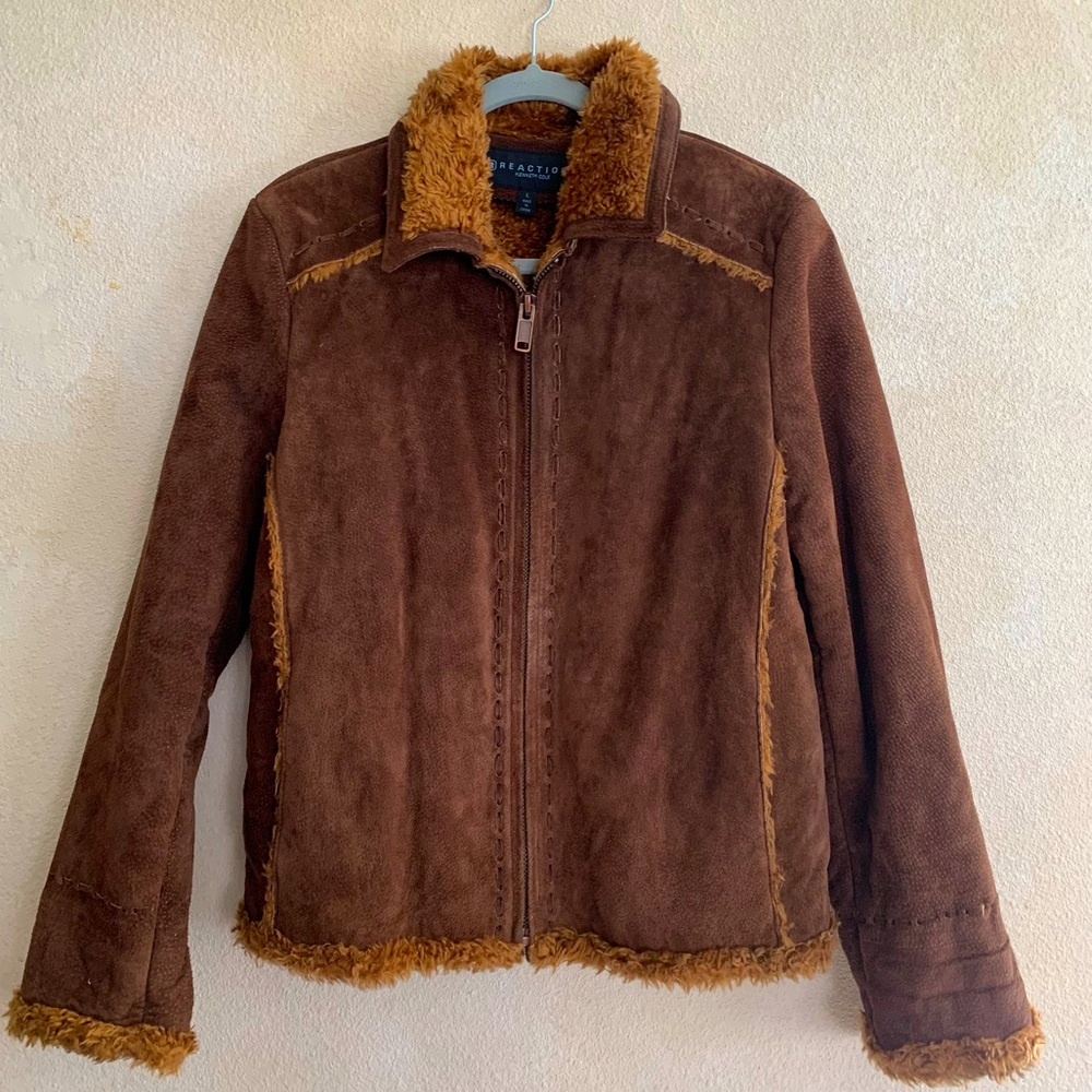 Reaction Suede Leather Shearling Lined Jacket EUC Sz. M/L